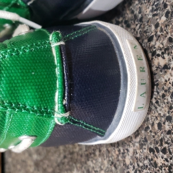 𝅺lauren Ralph lauren Barissa shoes size 10B great condition blue and green - Picture 2 of 4